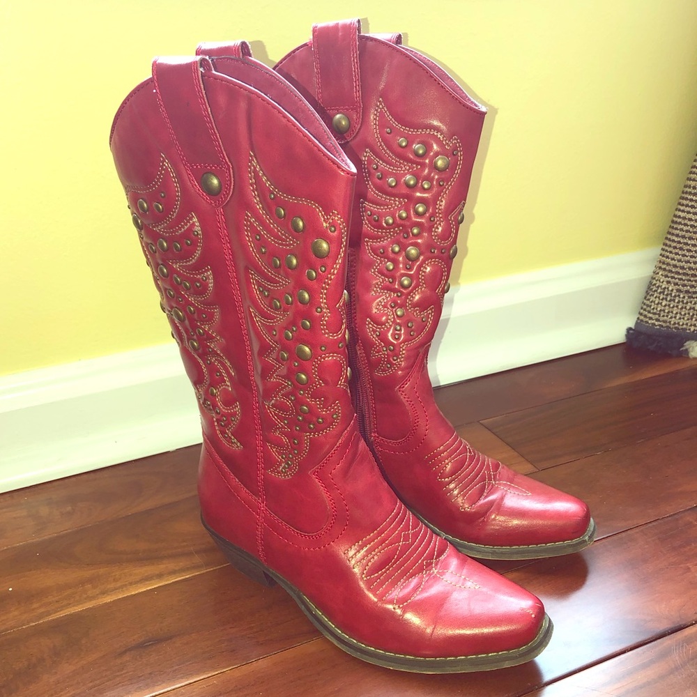Red cowboy boots